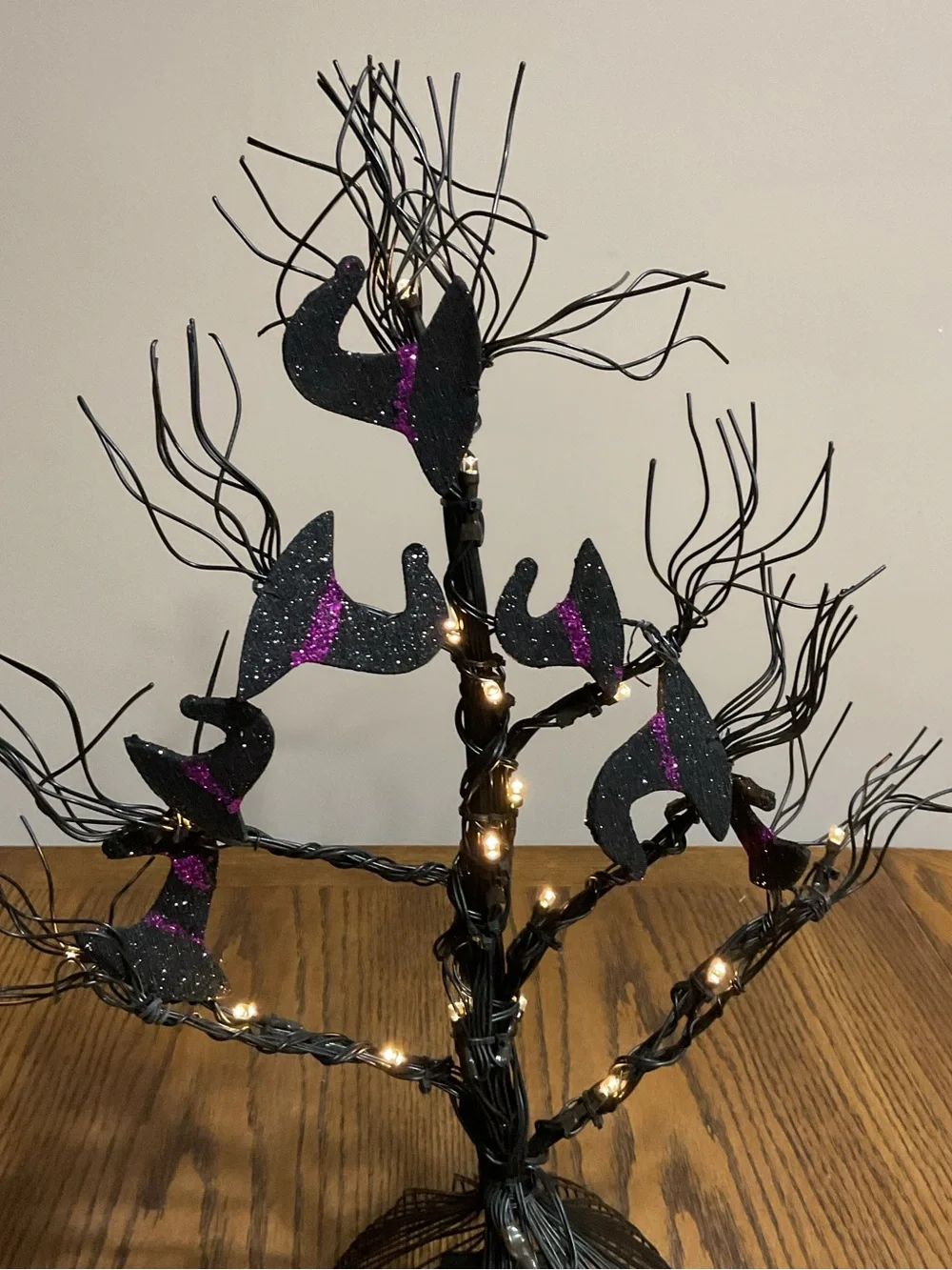 Black and Purple LED Decorative Holiday Tree witch 🧙 hats Halloween